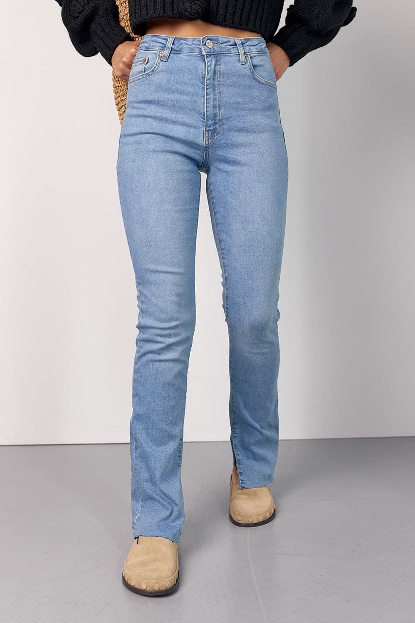 Жіночі джинси skinny з розрізами — 5