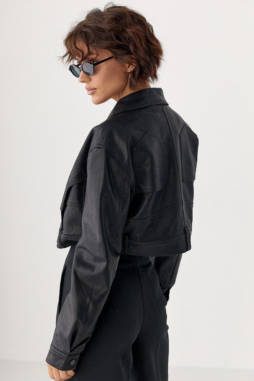 Коротка куртка зі шкірозамінника — 1