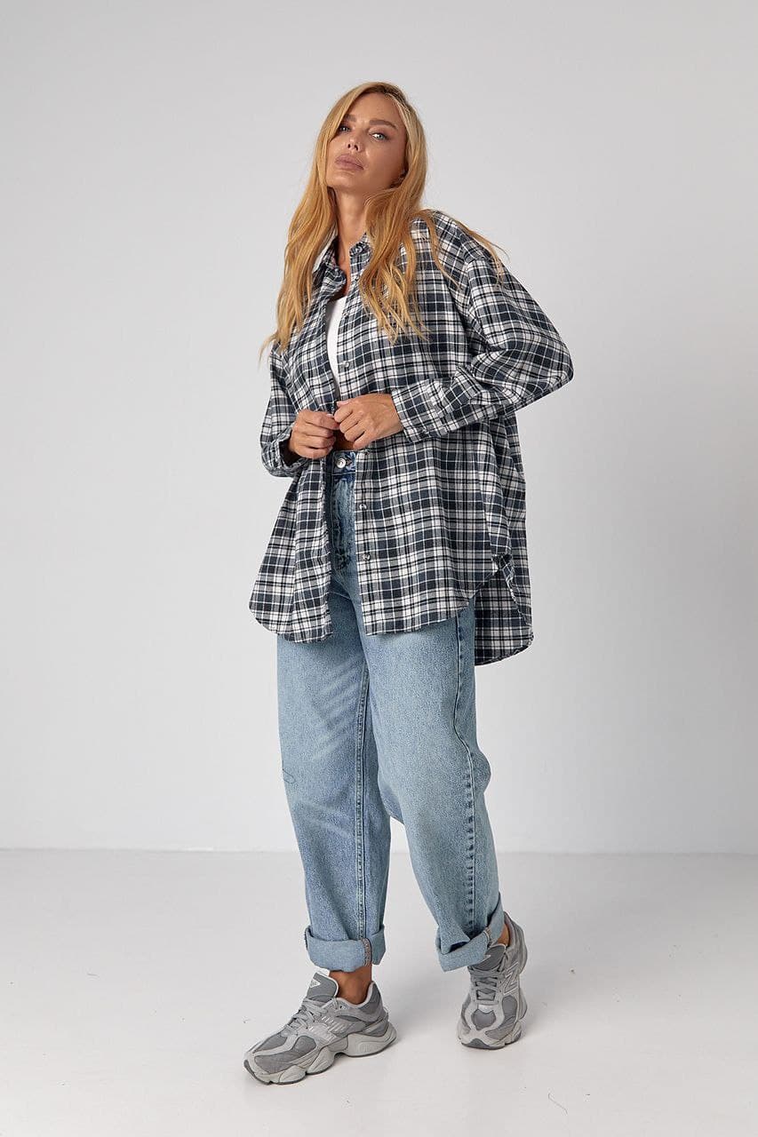 Жіноча картата сорочка oversize — 5