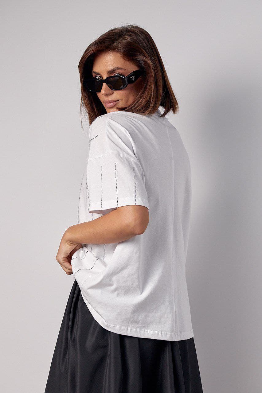 Жіноча футболка прикрашена термостразами — 5