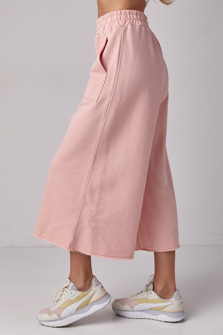 Трикотажні штани-кюлоти з накладними кишенями — 3