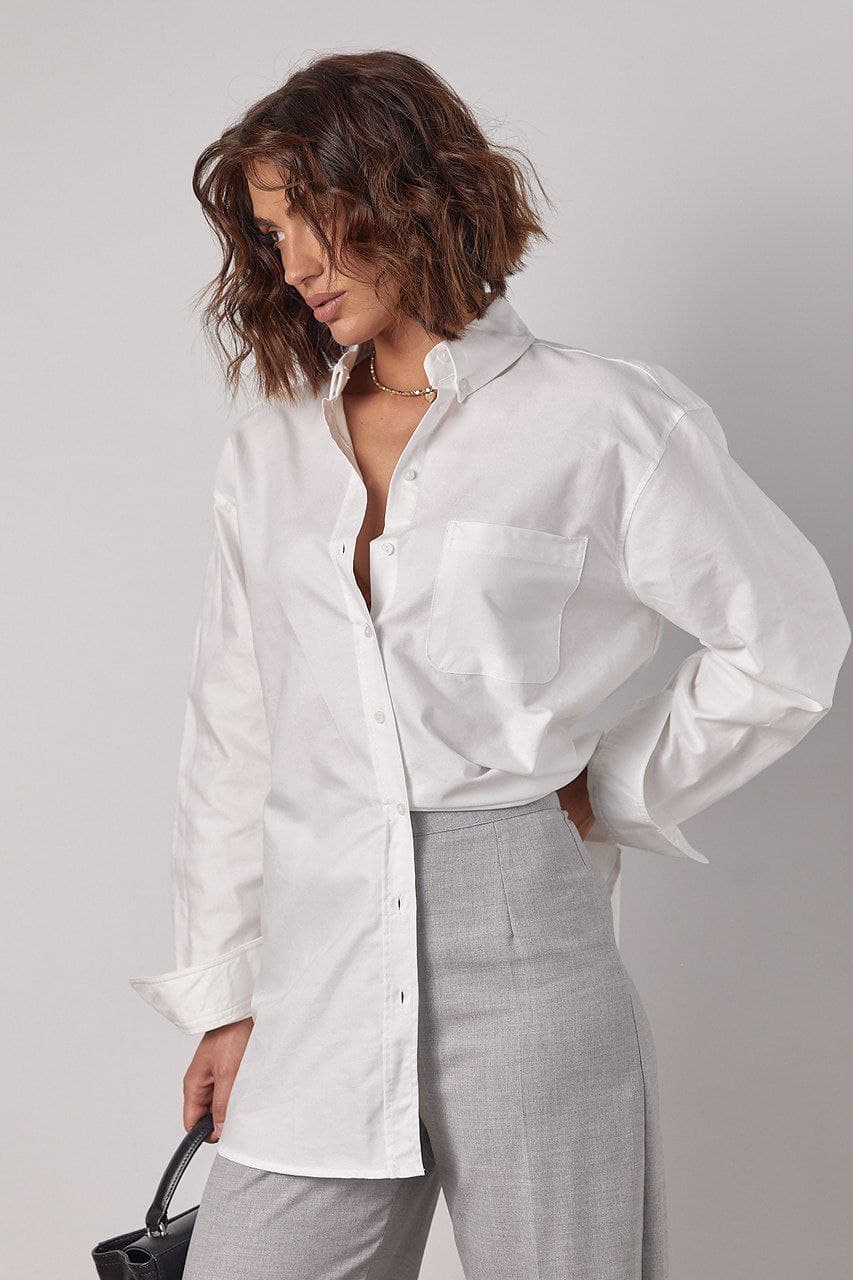 Льняна жіноча сорочка в стилі оверсайз — 2
