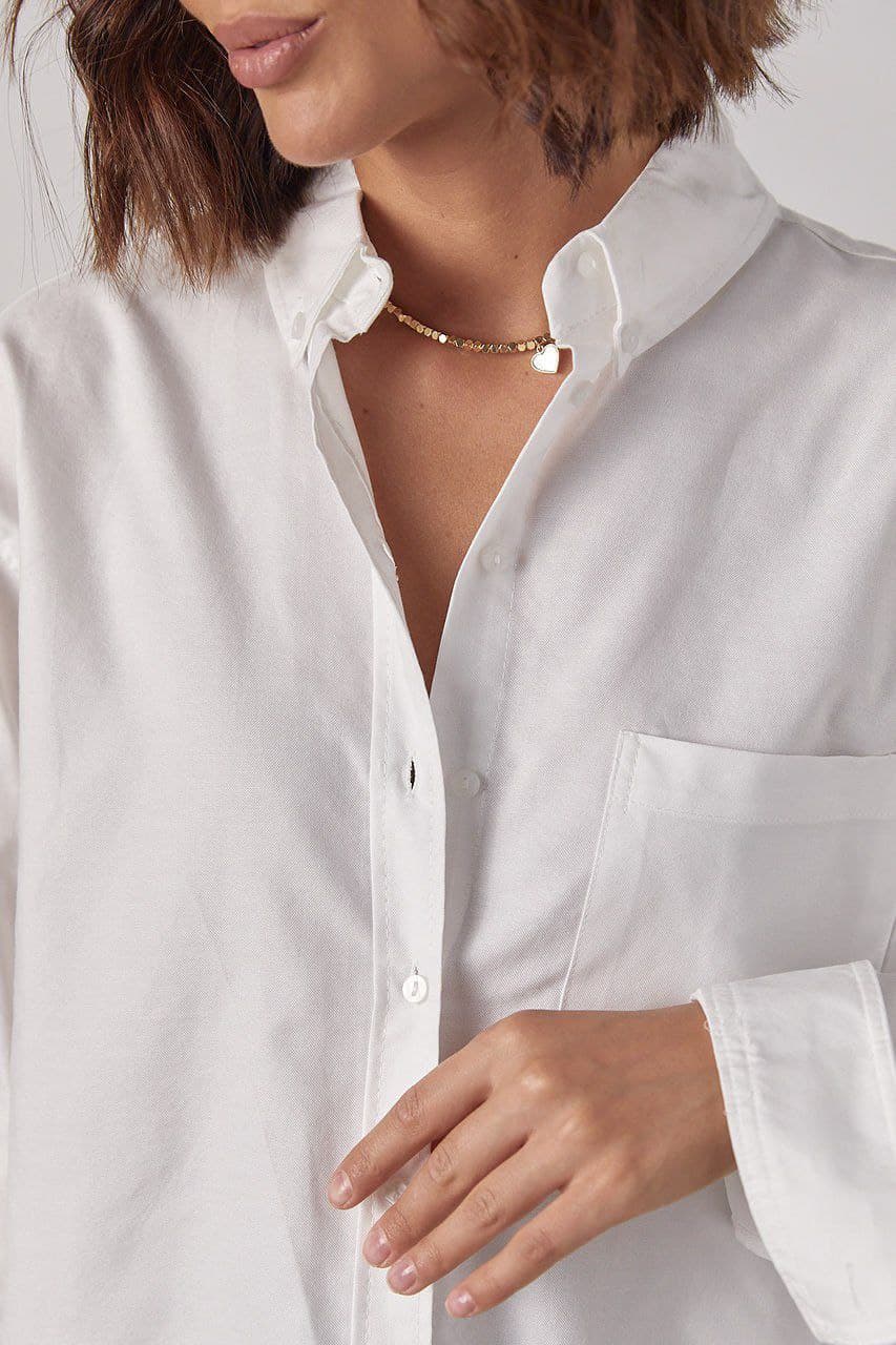 Льняна жіноча сорочка в стилі оверсайз — 3