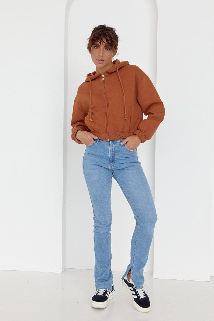 Укорочене жіноче худі на блискавці — 5