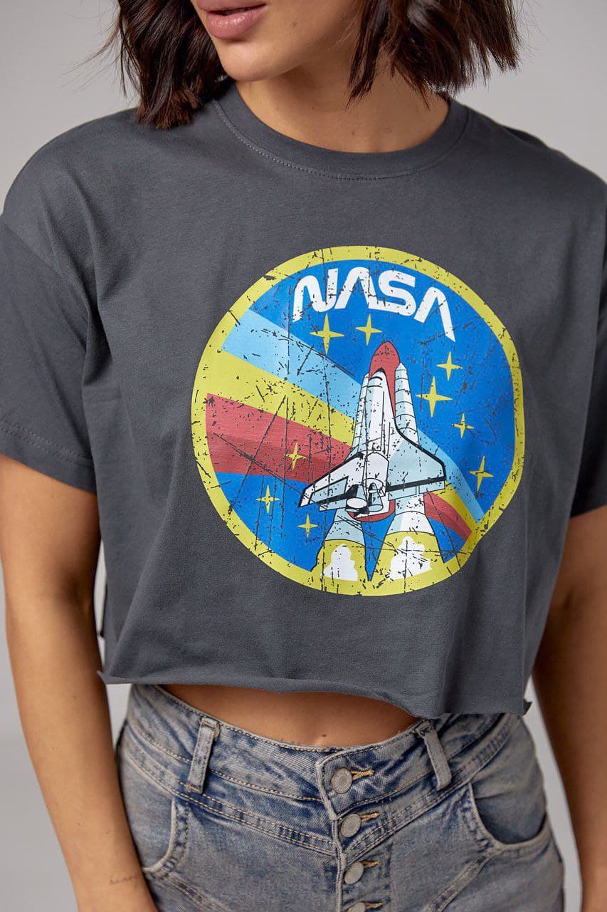 Укорочена жіноча футболка «Nasa» — 3