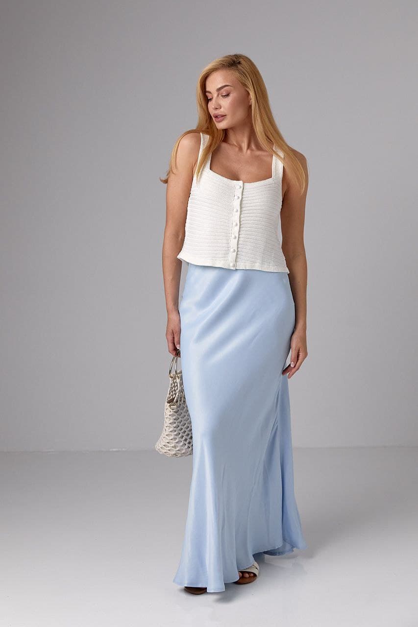 В'язаний топ на гудзиках із квадратною горловиною — 1