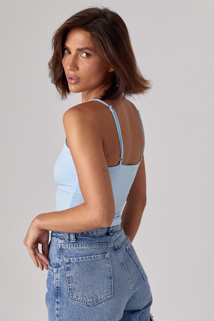 Еластичний кроп-топ на бретелях — 2