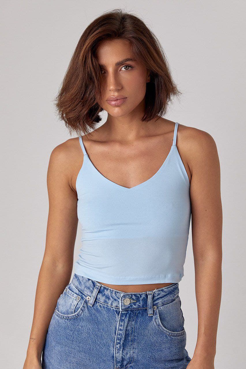 Еластичний кроп-топ на бретелях — 4